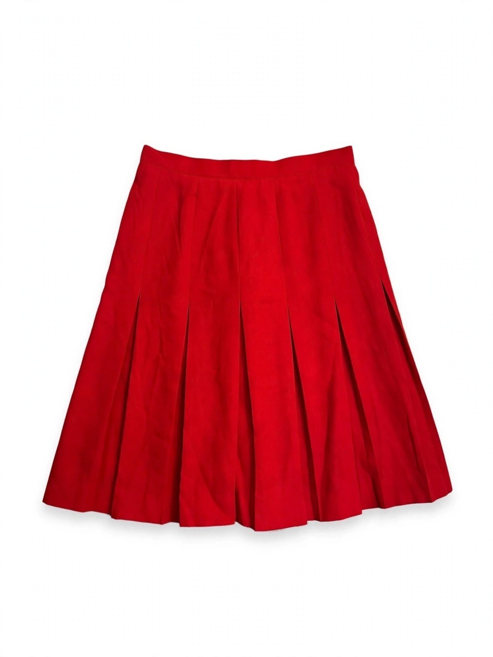 Liz Claiborne Vintage Bright Red Pleated Skirt - Petite 14 - 21" Long